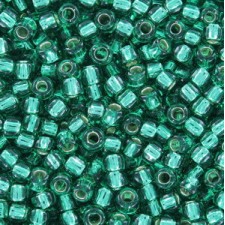 Toho seed beads 8/0 round Silver-Lined Dk Peridot - TR-08-24B
